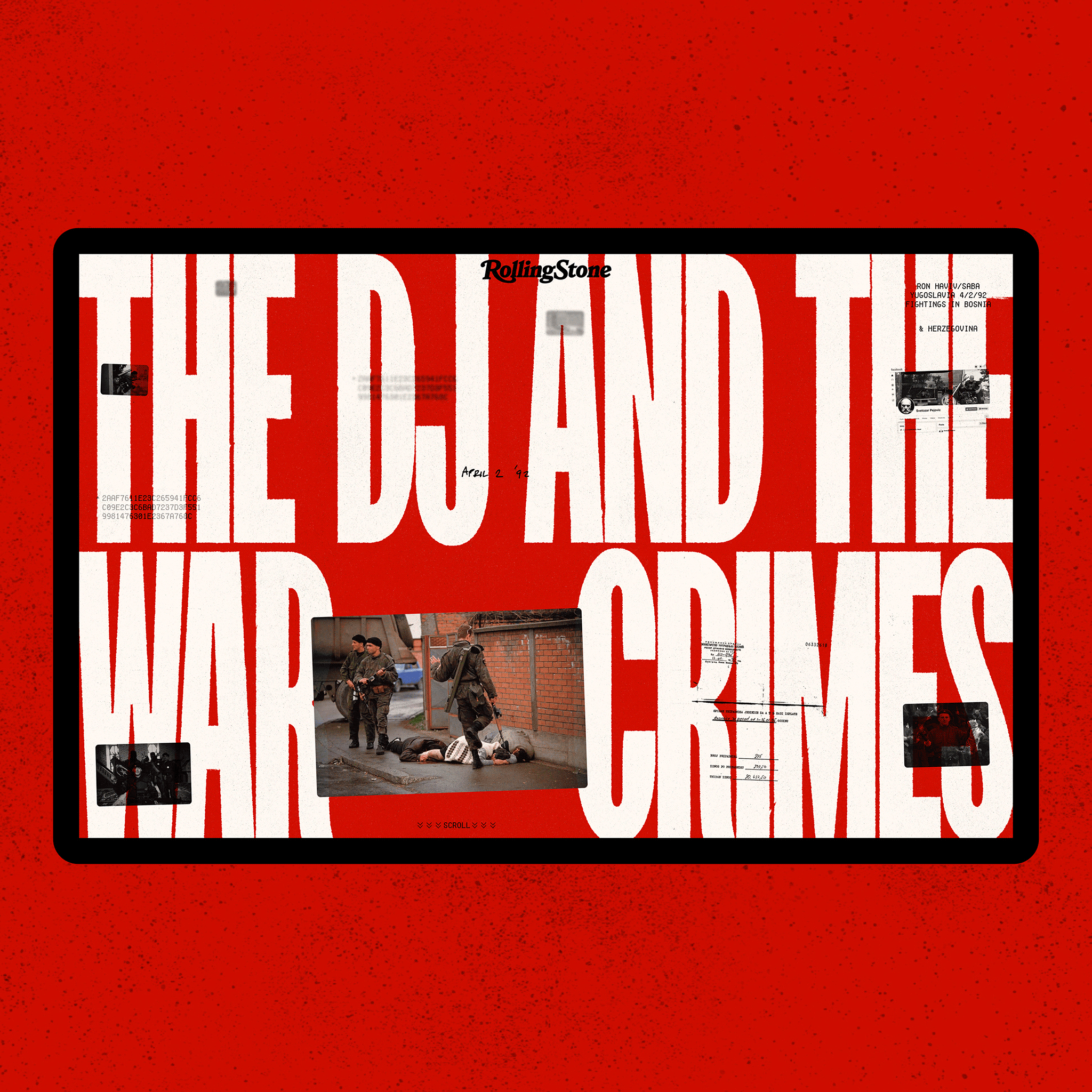 Screenshot of The DJ and the War Crimes website on ipad